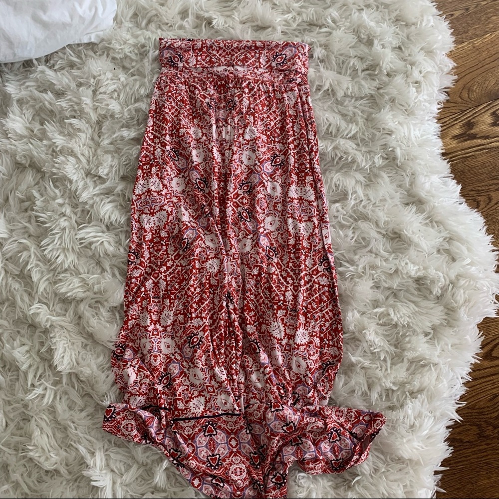 patterned maxi skirt